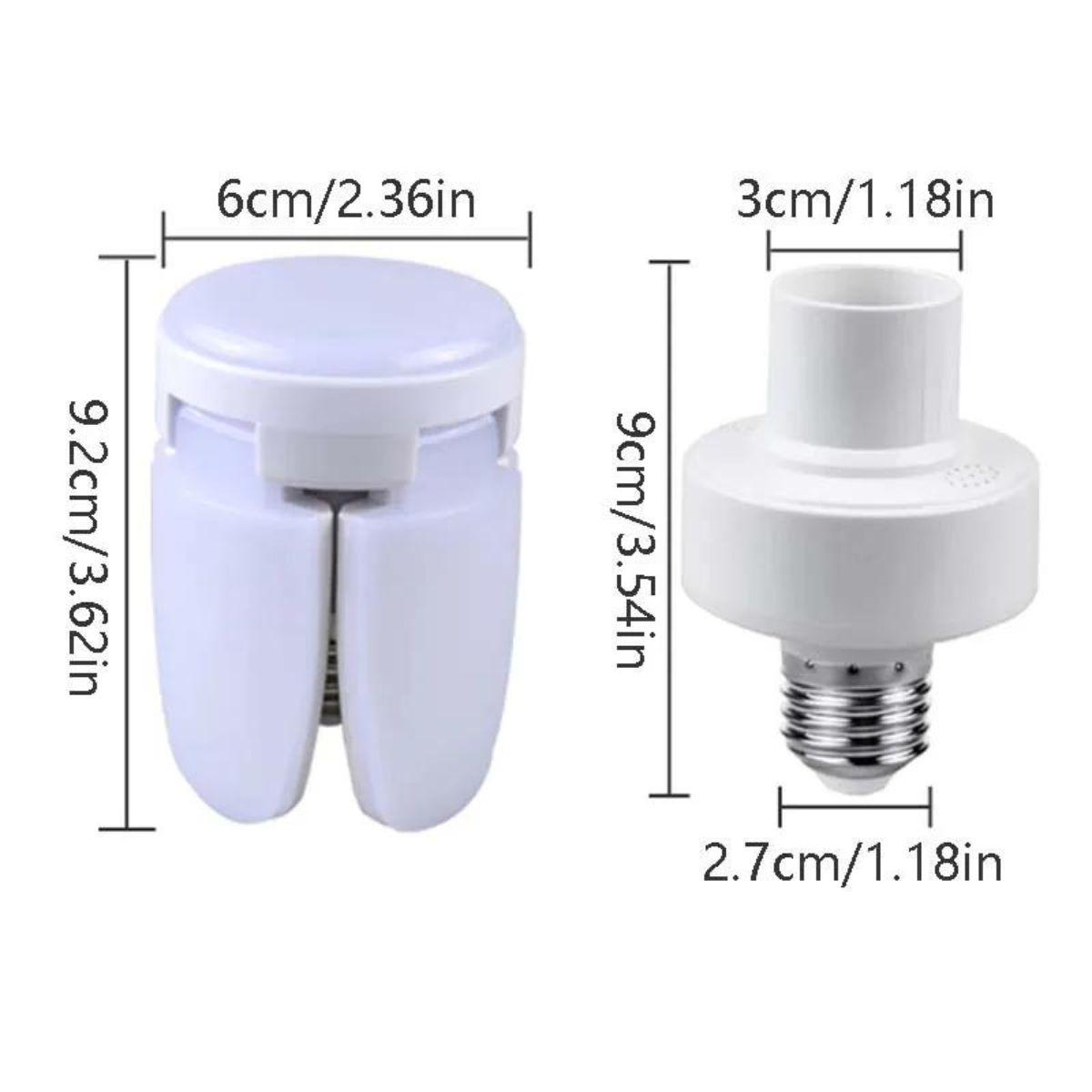 Lampara LED Con 4 Aspas Extensibles